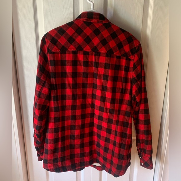 BC Clothing Red buffalo plaid fleece lined flannel jacket - Picture 3 of 4